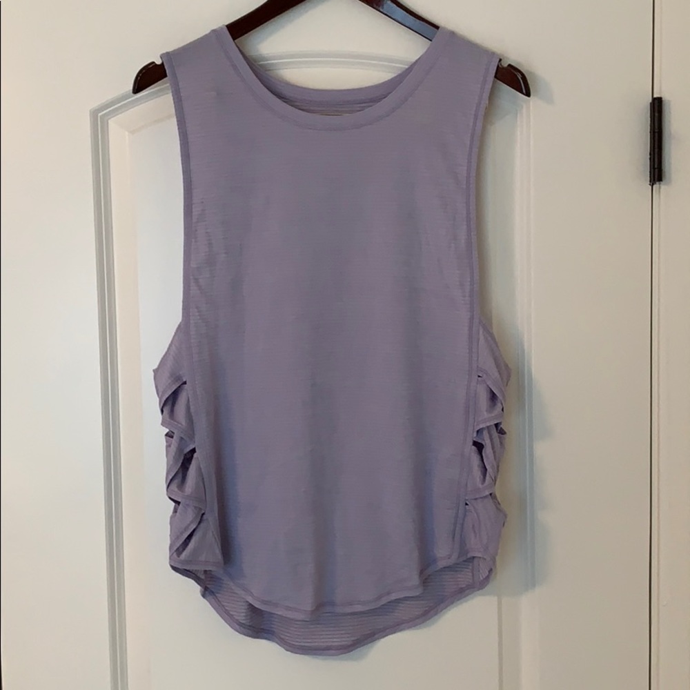 Lululemon side cut out purple tank